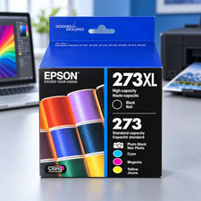 Genuine Epson 273XL Black 273 Cyan Magenta Yellow Ink Cartridge exp 2027/2028 picture