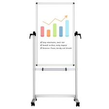 Double Sided Magnetic Mobile Whiteboard 48 W x 24 H White RM4824L VIZ-PRO picture