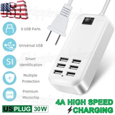 Multi 6 Port USB Hub Wall Charger Station Fast Charging Desktop AC Power Adapter picture