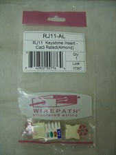 NEW Wirepath RJ11 Cat3 Rated Keystone Insert Jack - Almond - RJ11-AL picture