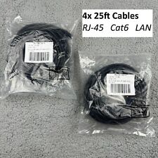 4x 25ft Cat6 RJ-45 Ethernet Cable | Patch Cord LAN Internet Gold 24 AWG 550 Mhz picture