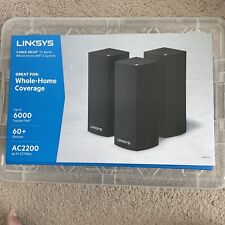 Linksys 3-Pack Velop Tri-Band Whole-Home Mesh Wi-Fi System - Black AC2200 picture