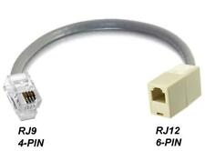 RJ9 RJ10 RJ22 4P4C 4PIN MALE to RJ12 RJ11 6P6C 6PIN FEMALE HEADSET PHONE ADAPTER picture