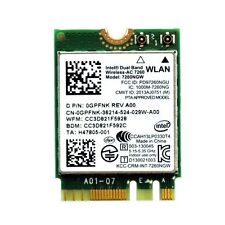 New Dell GPFNK Dual Band Wireless-AC 7260 7260NGW abgn+ac Bluetooth 4 PCIe NGFF  picture