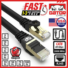 Cat 8 Ethernet RJ45 Cable Super Speed 40Gbps Patch LAN Network Gold Plated Lot picture