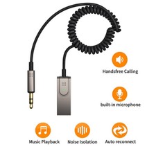 USA Aux to Bluetooth 5.1 Adapter 3.5mm Bluetooth Receiver Microphone for Car picture