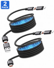 VEGER 2Pack 4 in 1 Magnetic USB C Cable 240W Fast Charging Nylon Braided picture