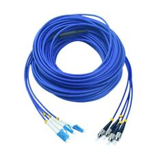 100M Indoor Armored Fiber Cable FC-LC 4 Strand SingleMode 9/125 Fiber Patch Cord picture