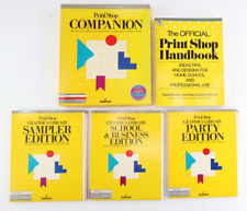 Vtg Print Shop Companion IBM Tandy Broderbund Computer Software DOS W/ Etras picture