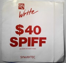 1987 Symantec Q&A Write $40 Spiff  promotion for dealers picture