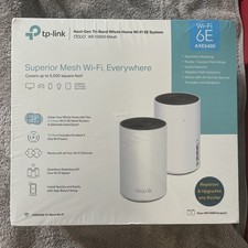 NEW TP-Link Deco WE10800 (2-PACK) Next Gen Tri Band Whole Home WI-FI 6E picture